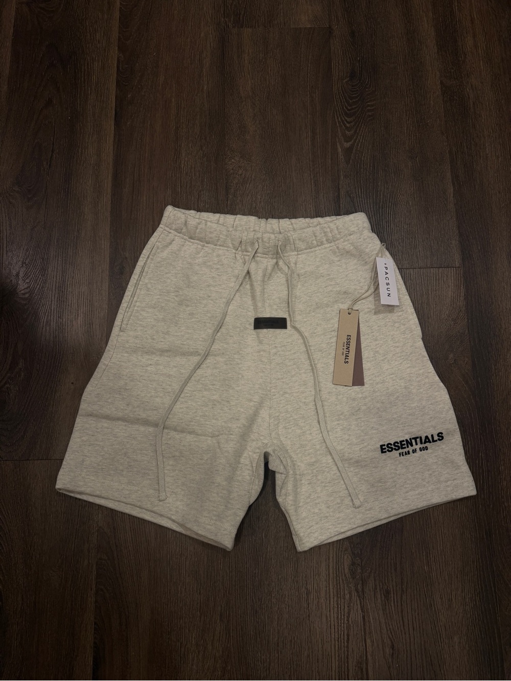 ESSENTIALS Light oatmeal shorts Drawstring Shorts